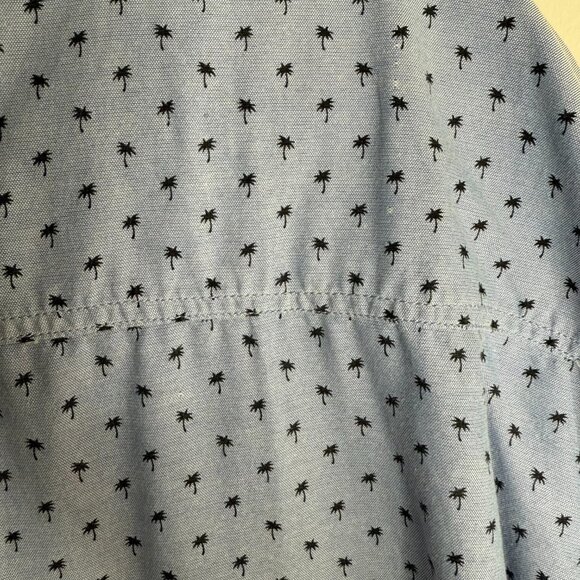 Steve's Jeans Blue Button Up Shirt with Palm Tree Print Size 5x - Picture 3 of 9